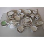 Grosvenor and Royal Vale china part tea services, a collection of Hillstonia and other vases and