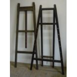 Early 20th Century artist oak easel, and a beech framed artist easel (2)