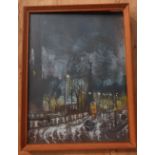 Charles "Charlie" Henry Rogers, "Haymarket Reflections", gouache on paper, signed, titled verso 37cm
