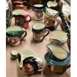 Collection of Royal Doulton small character jugs, Pied Piper, Captain Henry Morgan, Full staff,