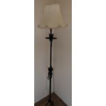 Wrought metal tripod standard lamp, black finish (height 60cm)