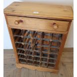 Pine thirty bottle wine rack with single drawer (59cm x 84cm x 26cm)