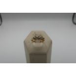 Unmarked multi white stone ring (tested 18ct) (2.1g)