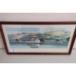 Framed railway carriage print M.V.Swan, Lake Windermere