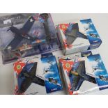 Boxed as new Air Force remote control aircraft and three boxed Battle of Britain Corgi aviation