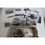Box containing a variety of railway related photography and prints various steam and diesel