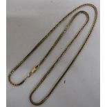 Gold box section linked necklace stamped 750 (weight 17.4g)