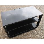 Modern smoked glass three tier entertainment unit