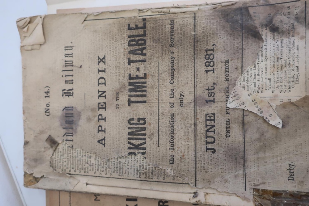 Box containing selection of various railway timetables and paperwork including Midland railway - Image 2 of 2