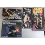 Astro Wars console game, and a similar Galaxy Invader game, both boxed, Mastermind and Spaceline