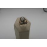 9ct gold hallmarked open diamond cluster ring and 9ct gold diamond five stone ring, 3.6g gross