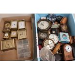 Seven quartz carriage clocks, other electric and mechanical clocks (2 boxes)