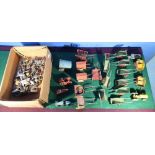 Collection of die-cast lead models, including Salko barrel organs , nine Charbens hand carts, two