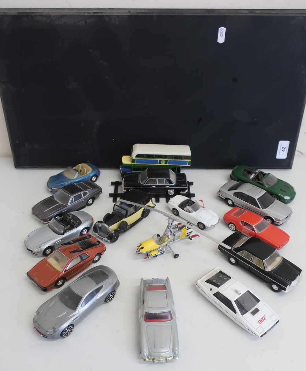 The Definitive Bond Collection of Corgi 007 die-cast unboxed vehicles on display stand (16)