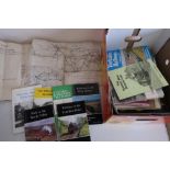 Box containing a collection of various railway related books and two railway maps including LC and