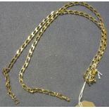 Christian Dior gilt metal flattened curb link necklace, clasp stamped Chr. Dior (80cm)