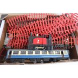 Box containing a quantity of various "Big Train" track, carriages, rolling stock, engine etc
