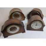 Smith's oak cased Westminster chiming mantel clock and three others