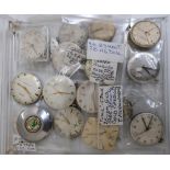 Tudor 15 jewel wrist watch movement, two Garrad wrist watch movements (1 Automatic) and a