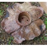 Whichford salt glazed shallow planter in the form of a flower head (56cm)