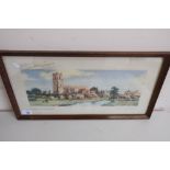 Framed railway carriage print by Denham of Blythburgh, Suffolk