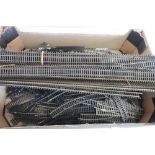 Box containing a large quantity of various assorted OO gauge railway track