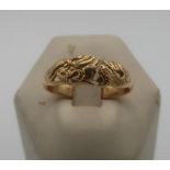 Unmarked Burmese high grade gold gents serpent ring (split) (tested 22 - 24ct) (4.3g)