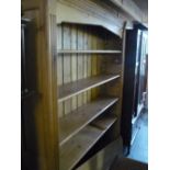 Polished pine bookcase with 5 adjustable shelves (170cm x 32.5cm x 198cm)