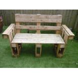 Yorwaste NHS Charity Fundraiser Upcycle Project - Two-seat garden bench (width 52cm). Upcycled from