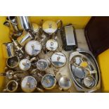 Quantity of various hotel ware silver plated teapots, hot water jugs, etc