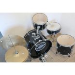 Tin Pan Alley Drum Company drum kit, base drum, high hat and snare, etc