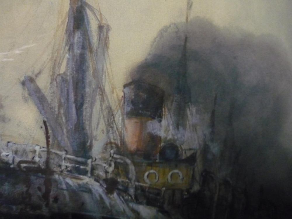 Frank Henry Mason, steam ship labouring in a stormy sea, watercolour, signed Frank H Mason and dated - Image 3 of 4