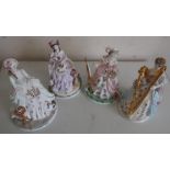 Four Royal Worcester "The Grateful Arts" series figures, "Music", "Poetry", "Painting" and "