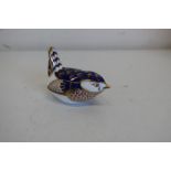 Royal Crown Derby Wren paperweight, with gold button