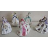 Collection of twelve Royal Worcester figurines celebrating the beauty of flowers, "Sweet Peony", "