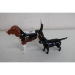 Beswick figure of Wendover Billy beagle hound and another of a black labrador (2)