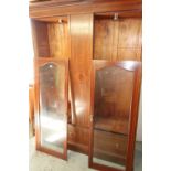 Edwardian satinwood inlaid mahogany bookcase, two glazed doors enclosing plate glass shelves above