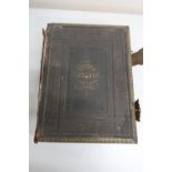 Late Victorian leather bound Browns Self Interpreting Family Bible by the late Reverend John