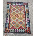 Vegetable dye wool Chobi Kilim rug (125cm x 84cm)