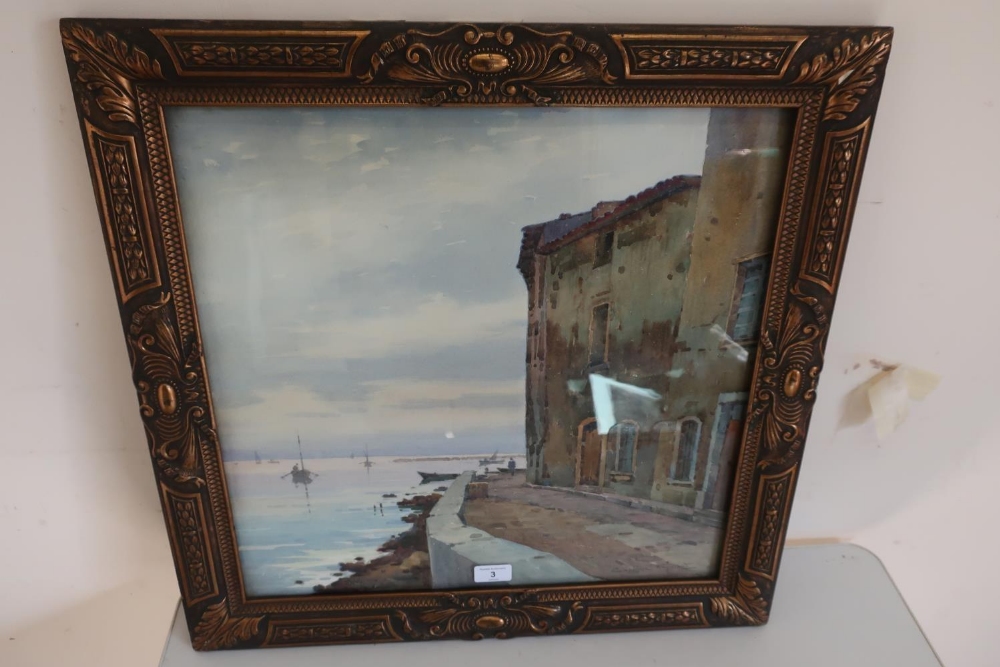 Casimir Raymond "Les Martigues", watercolour, signed, inscribed and titled verso with old