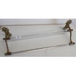 Wall mounted brass two tier towel rail (width 61cm)