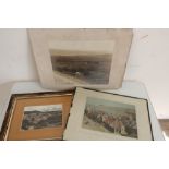 Jas. Ray of Goathland unframed black & white photo. of a terrier by a cross on Goathland Moor, a