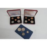 Two 1994 D-Day commemorative 50p pieces, 1948 shilling, 1928 sixpence, and two Britain's