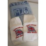 Christy Royal Turkish towel for the Montreal Olympics, 1976 (unopened) and two Olympic Games 1976 GB