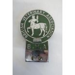 Chromed British Veterinary Association B.V.A car badge No. B38L2880