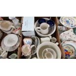 Large selection of various decorative ceramics and glassware, including Masons, ironstone bowl, part