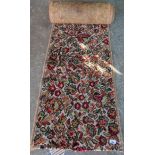 Roll of 1950's Axminster floral pattern stair carpet, approx 672cm x 57cm