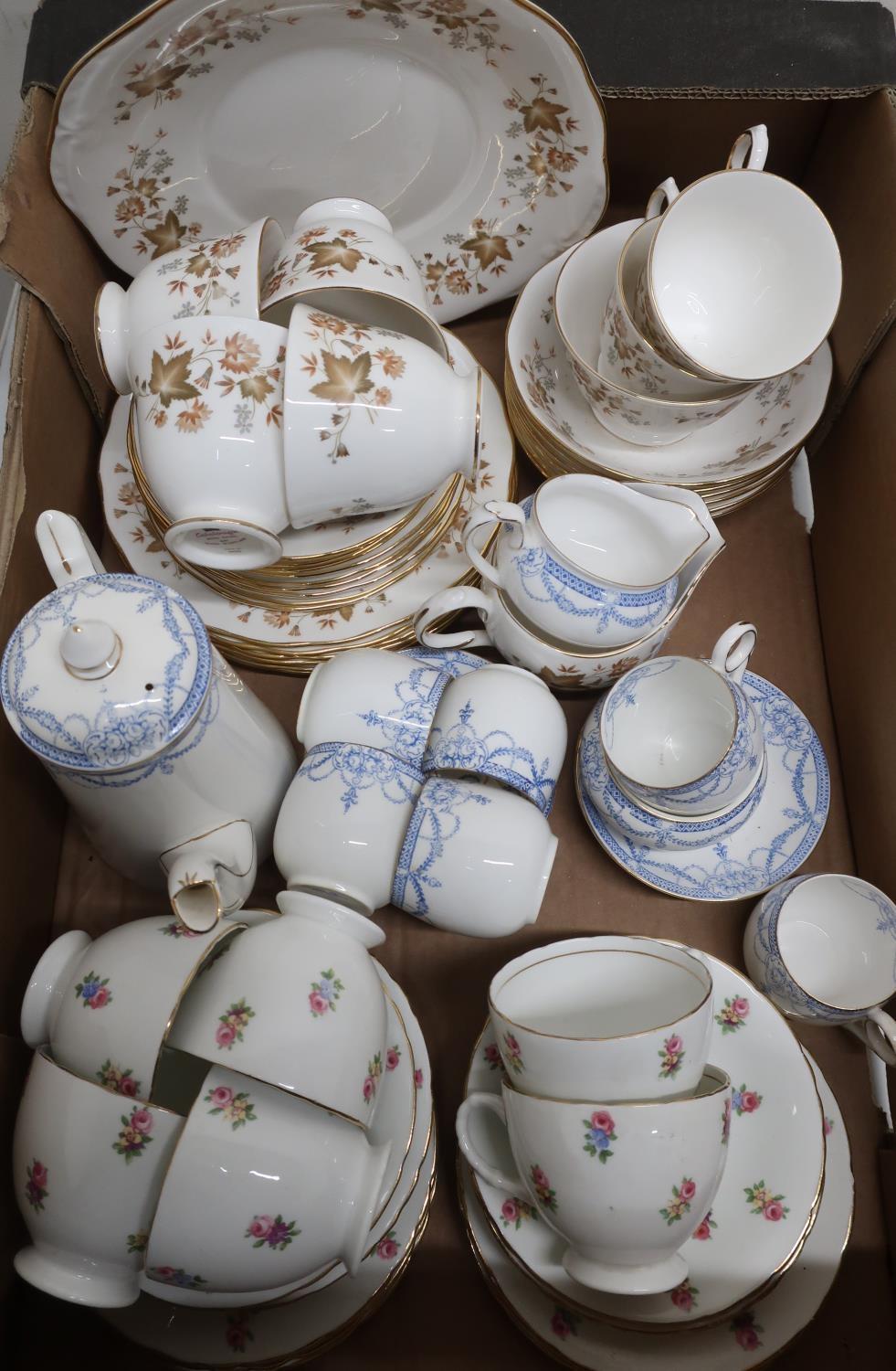 Carlton china tea service for six, Colclough china part tea service and a Sutherland bone china part