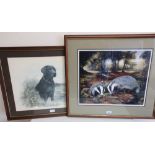 Liz Gamett-Orme "A Badger Family" limited edition print 15/350 signed in pencil (42cm x 50cm), and a