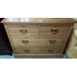 Victorian Ash chest with two short drawers over two long drawers on a plinth